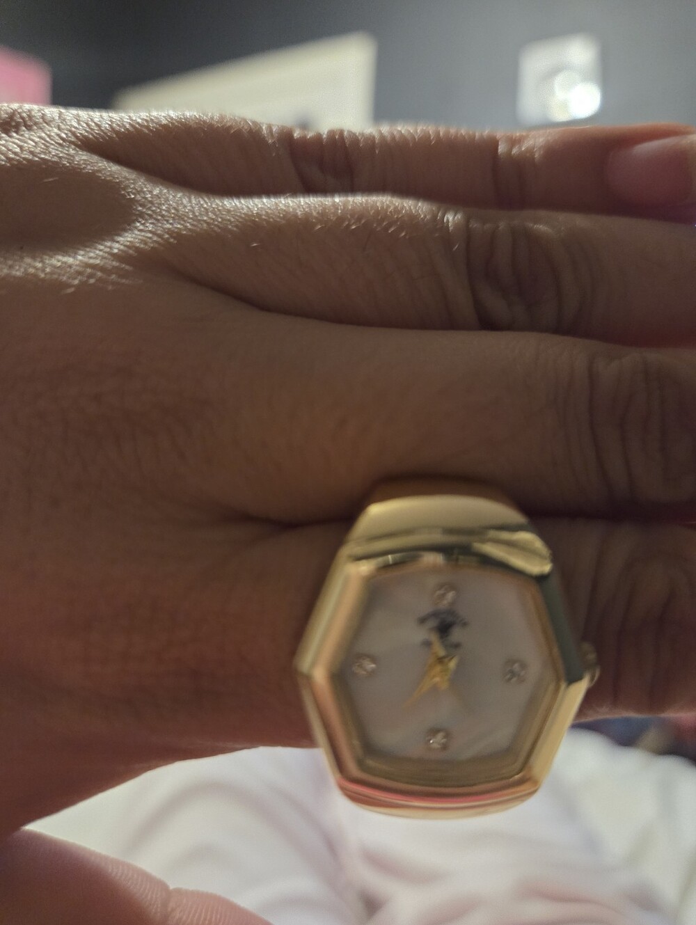 Gold Octagon Women's Ring Watch - Unbranded